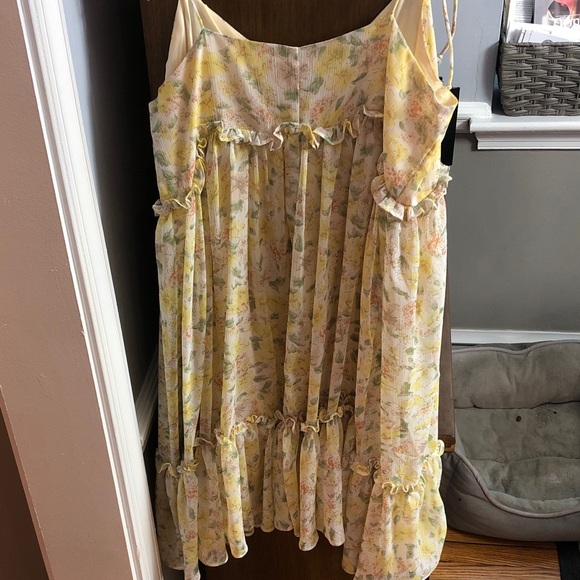 Yellow Floral Maronie Ruffle Baby Doll Dress - Picture 9 of 9